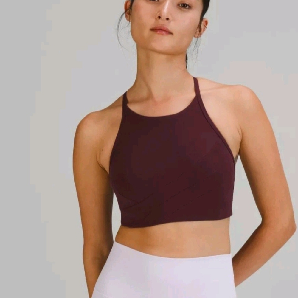 NWT Lululemon Flow Y Wrap, Front High Neck Bra Sz 8